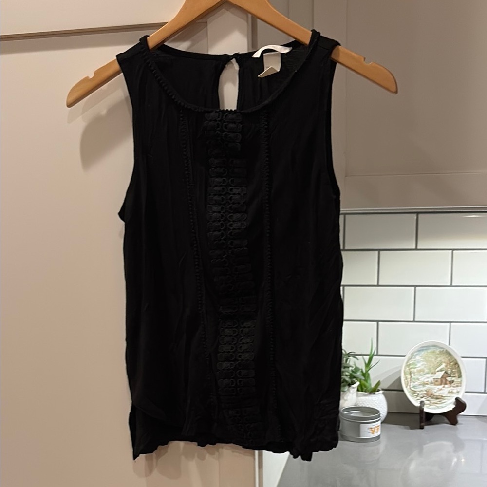 H&M Black Lace Detail Tank Top